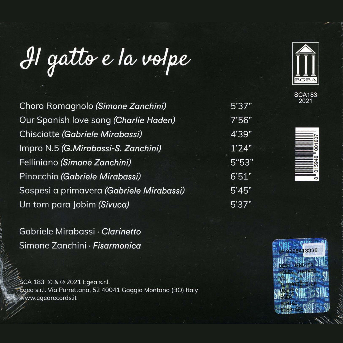 Il gatto e la volpe - Gabriele Mirabassi/Simone Zanchini - ซีดี
