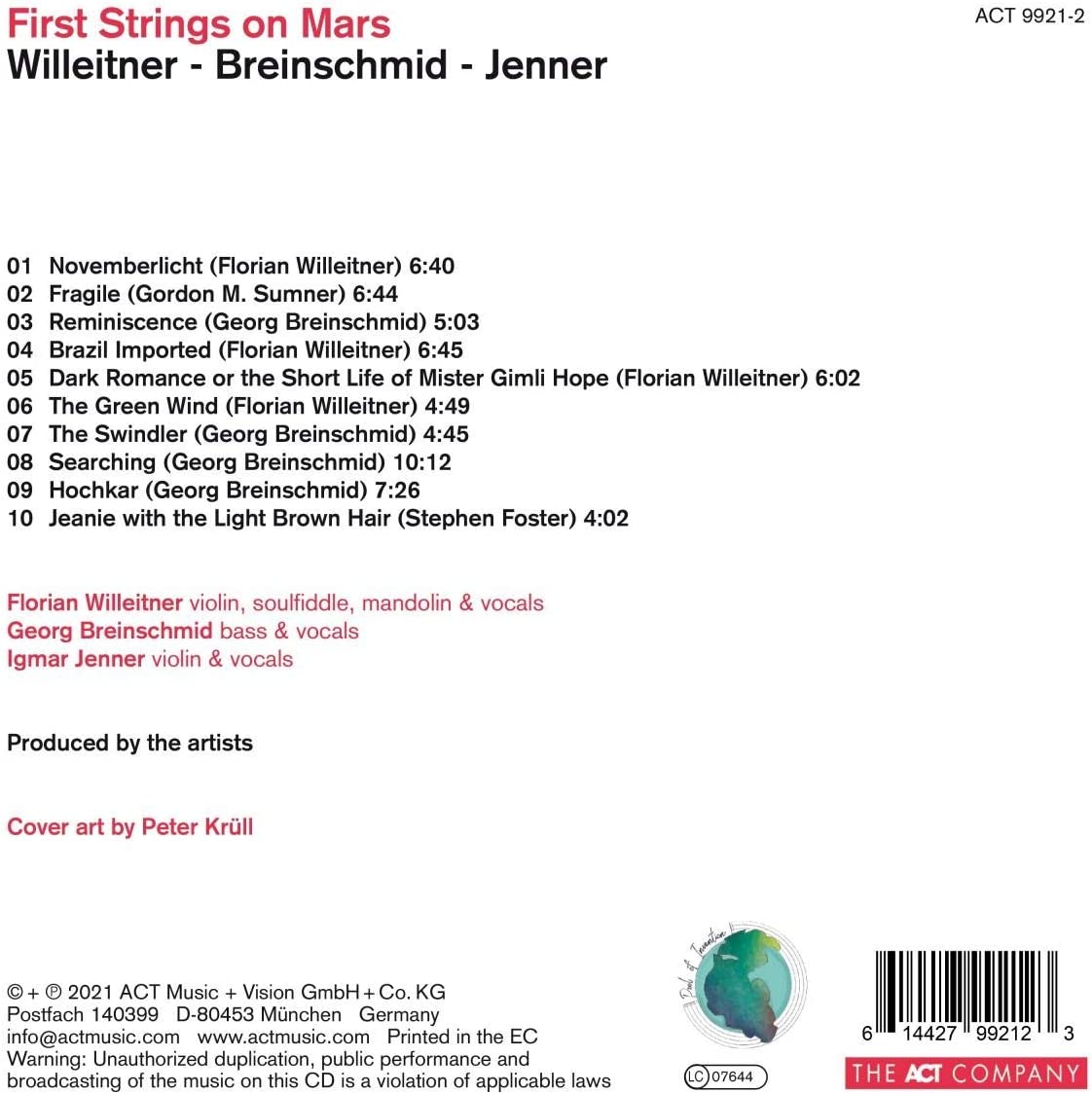 ฟลอเรียน วิลเล็ตเนอร์ เฟิร์ส สตริงส์ ออน มาร์ส - ซีดี