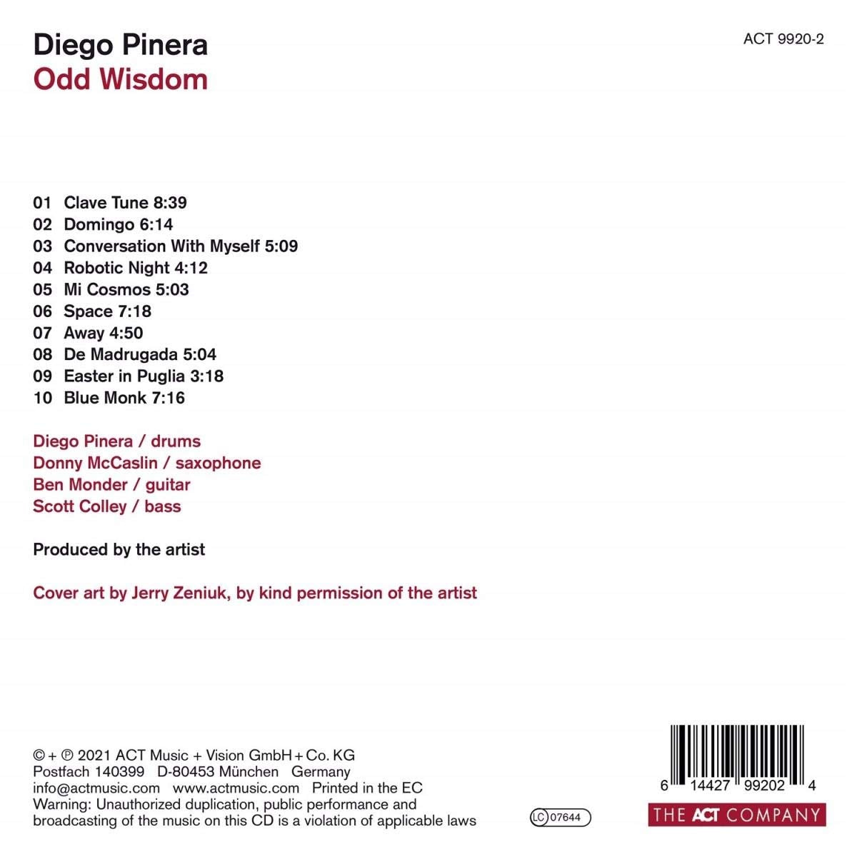 Diego Pinera Odd Wisdom - ซีดี