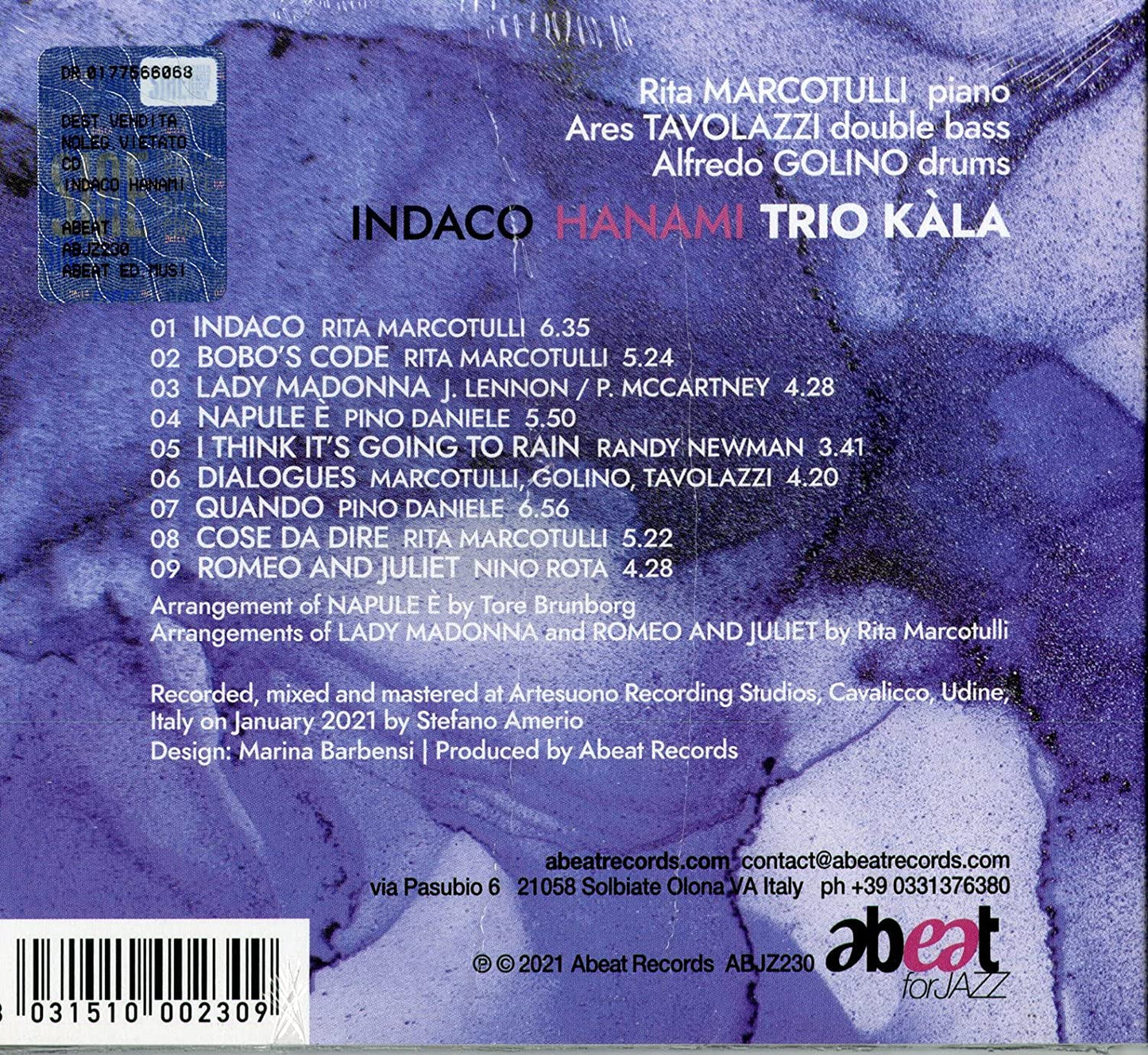 Indaco Hanami - Trio Kàla - ซีดี